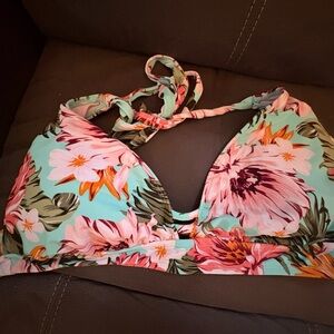 Floral Halter Style Bikini Top XL